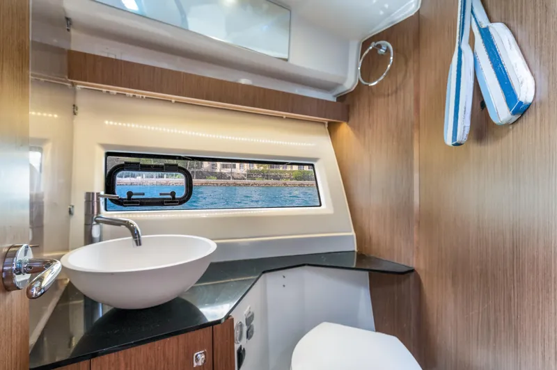 Slide: The Image of Modern bathroom interior on 2019 Jeanneau NC 1095 boat with sleek design. - 23