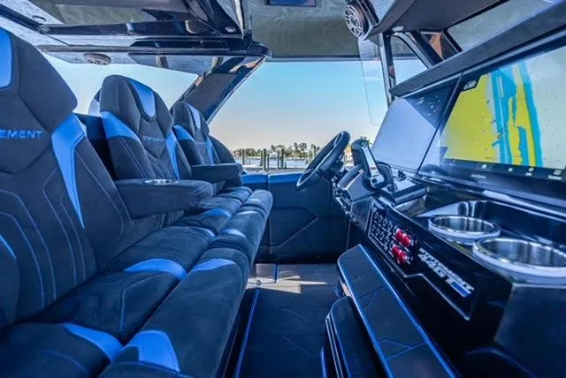 Slide: The Image of Luxurious interior of 2025 Statement 44 GTrs boat with advanced navigation system. - 22