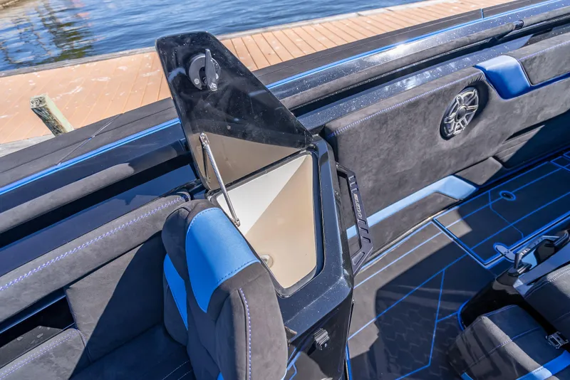Slide: The Image of Luxurious interior of 2025 Statement 44 GTrs boat with sleek design and premium materials. - 37