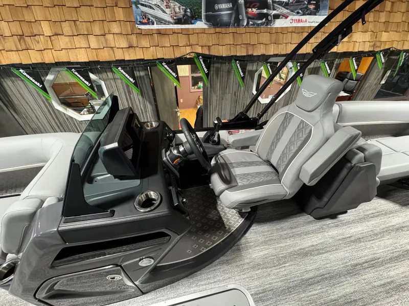 Slide: The Image of Luxurious interior of 2025 Bennington 22 MFB boat with modern helm and seating. - 7