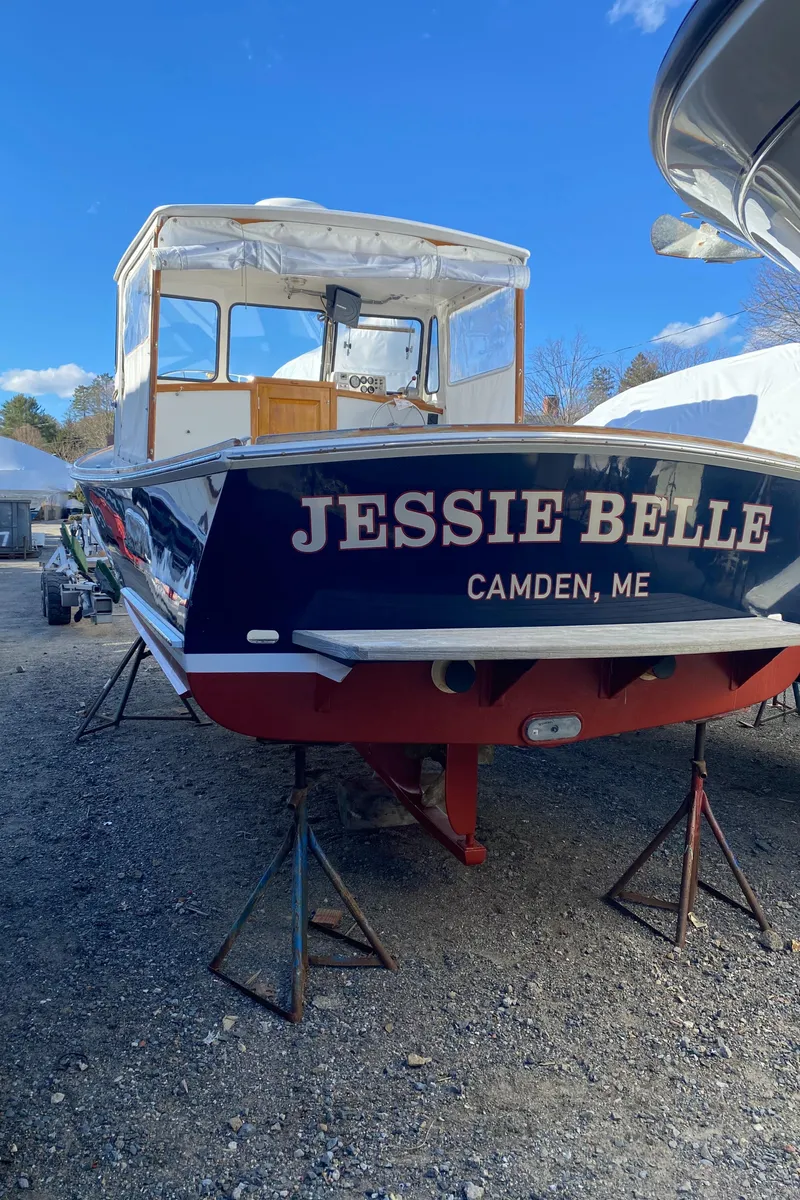 Slide: The Image of 1992 Duffy 26' boat "Jessie Belle" in Camden, ME, on stands. - 8