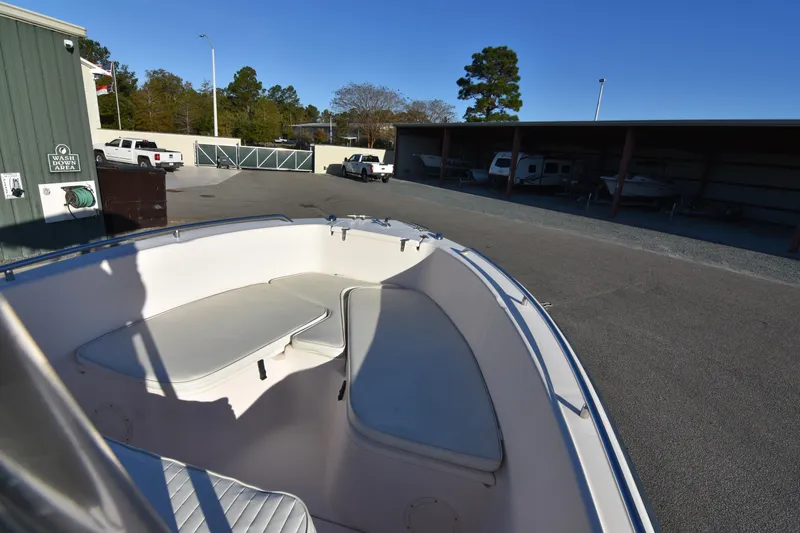 Slide: The Image of 2005 Grady-White Escape 209 boat in storage facility, sunny day. - 17