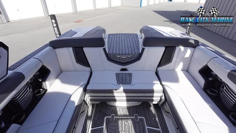 Slide: The Image of 2017 Nautique Super Air Nautique G23 interior with sleek seating and modern design. - 18