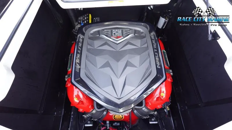 Slide: The Image of 2017 Nautique Super Air Nautique G23 engine, featuring PCM power and sleek design. - 20