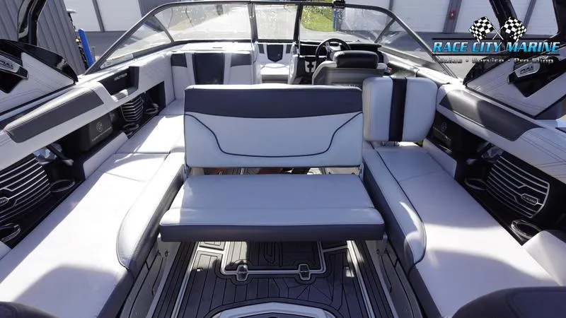 Slide: The Image of 2017 Nautique Super Air Nautique G23 interior with sleek seating and modern design. - 23