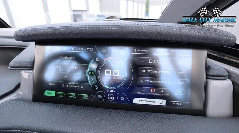 Slide: The Image of 2017 Nautique Super Air Nautique G23 dashboard display with Bluetooth and control settings. - 41