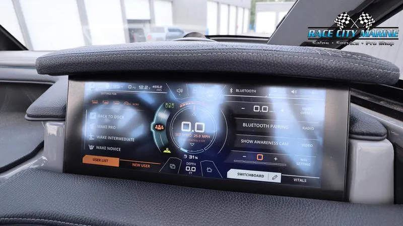 Slide: The Image of Dashboard display of 2017 Nautique Super Air Nautique G23 boat with digital controls. - 45