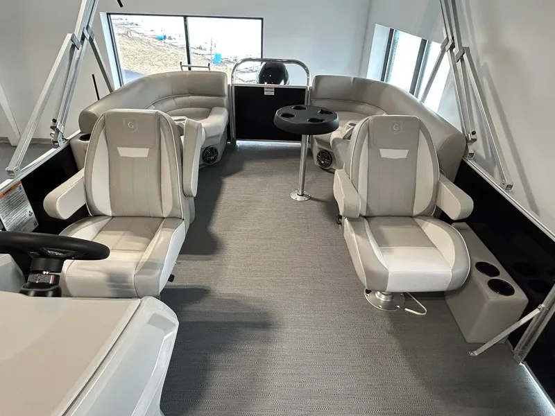 Slide: The Image of 2025 Godfrey Xperience 2286 SBX interior with plush seating and modern design. - 4