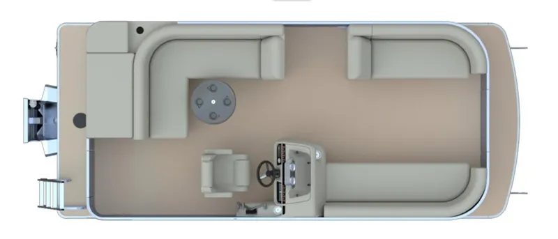 Slide: The Image of 2025 Godfrey Sweetwater 2086 C pontoon boat interior layout, featuring seating and helm. - 14