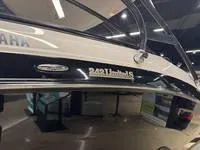 Slide: The Image of 2016 Scarab 255 H.O. Platinum boat, close-up view of exterior detailing. - 11