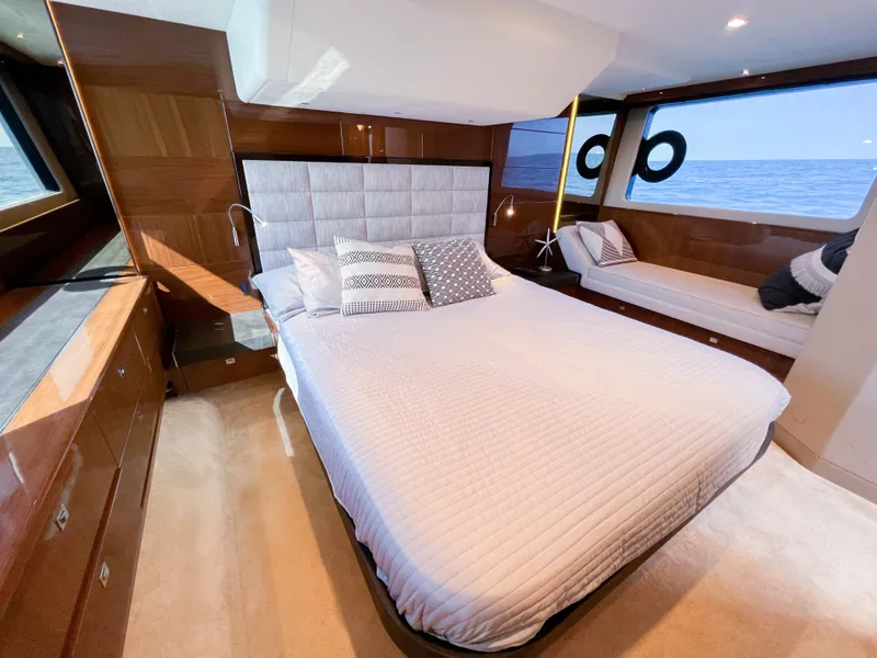 Slide: The Image of Luxurious bedroom interior of 2013 Princess 60 yacht with ocean view. - 12