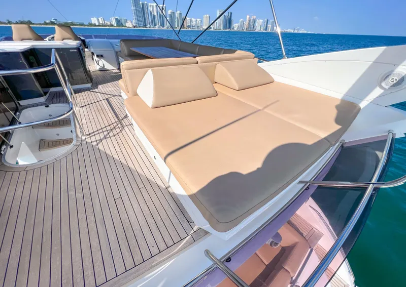 Slide: The Image of Luxury Princess 60 yacht deck with sun loungers, ocean view, 2013 model. - 18