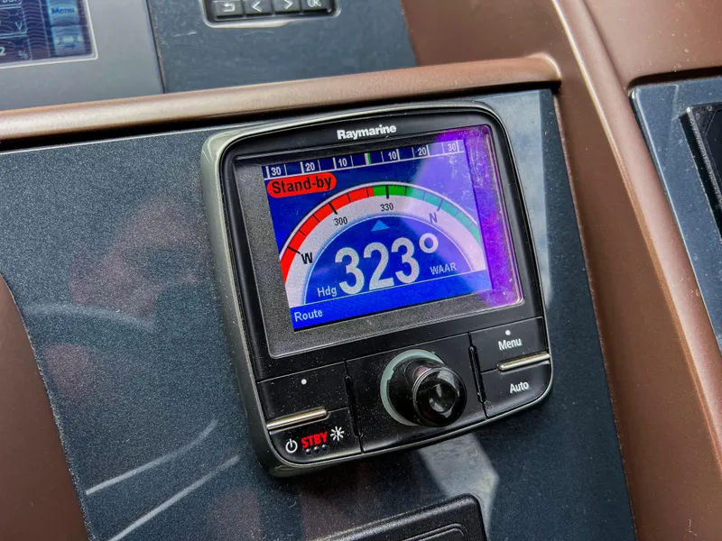 Slide: The Image of Raymarine navigation display on 2013 Princess 60 yacht showing 323-degree heading. - 25