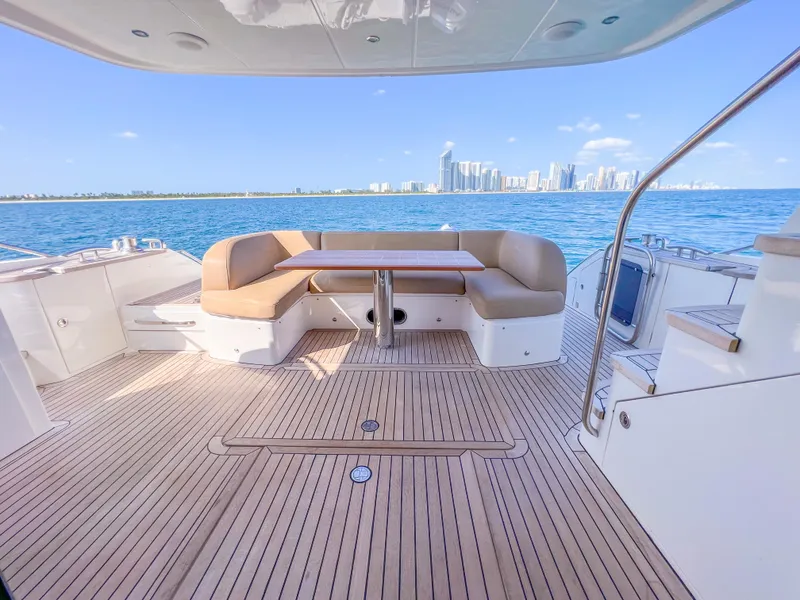Slide: The Image of Luxurious 2013 Princess 60 yacht deck with city skyline view. - 8