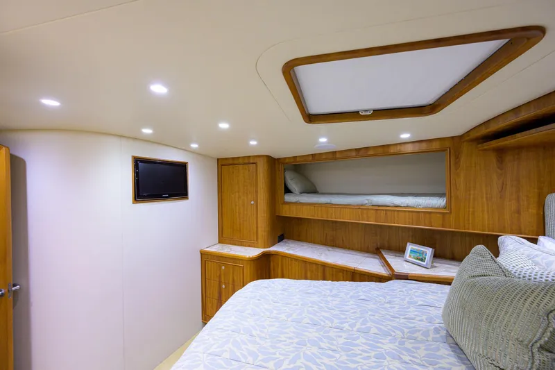 Slide: The Image of Luxurious cabin interior of 2011 Paul Mann Custom 81 Convertible yacht. - 17