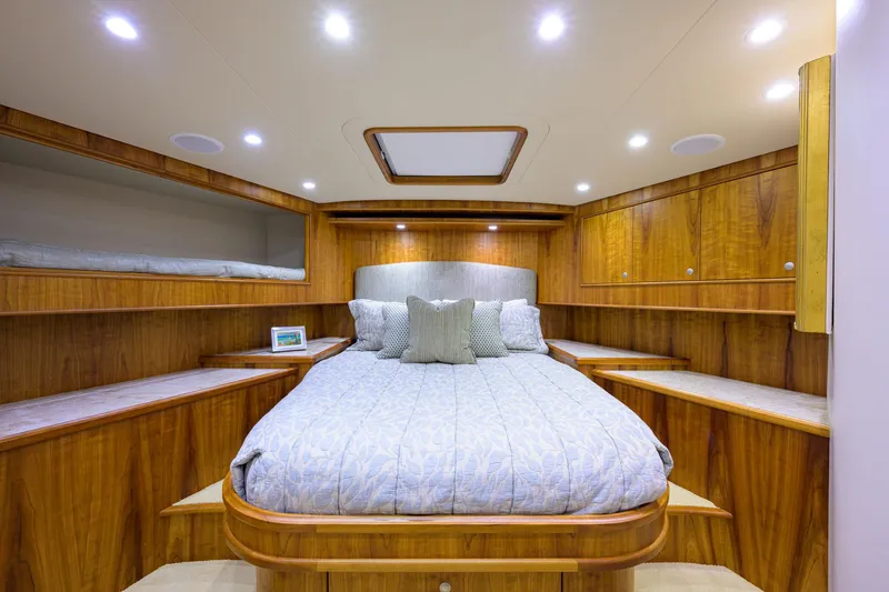 Slide: The Image of Luxurious cabin interior of 2011 Paul Mann Custom 81 Convertible yacht. - 18