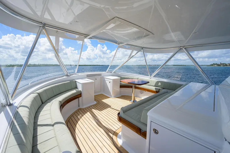 Slide: The Image of Luxurious 2011 Paul Mann Custom 81 Convertible yacht interior with panoramic ocean views. - 48