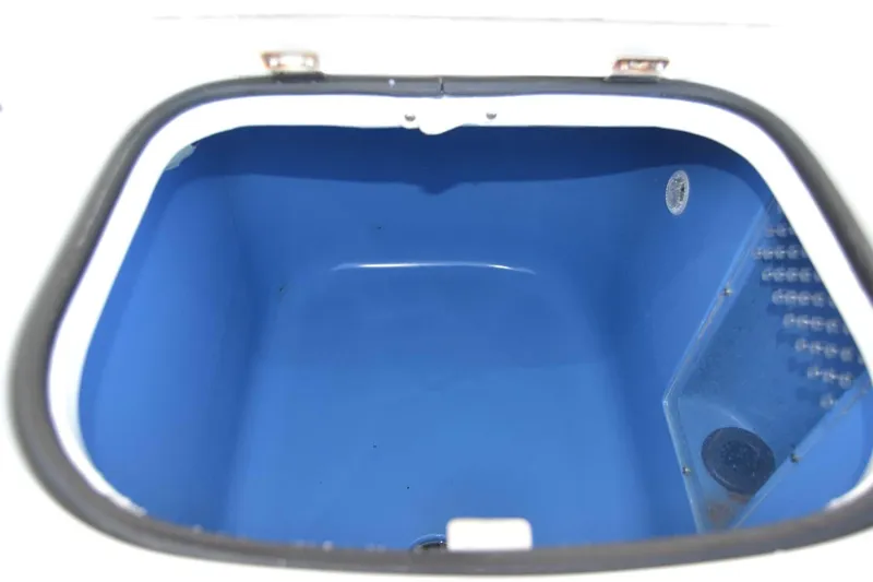 Slide: The Image of Blue livewell compartment in 2012 Jupiter 34 FS boat. - 30