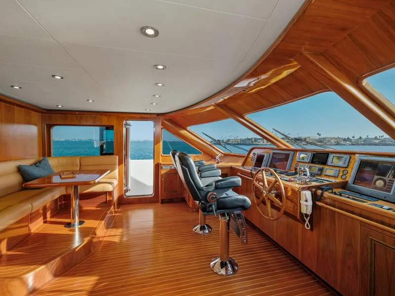 Slide: The Image of Luxurious 2011 President Sterling yacht interior with wood finish and ocean view. - 22