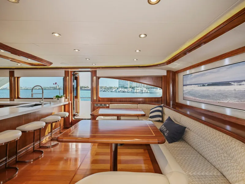 Slide: The Image of Luxurious 2011 President Sterling yacht interior with elegant wood finishes and ocean view. - 40