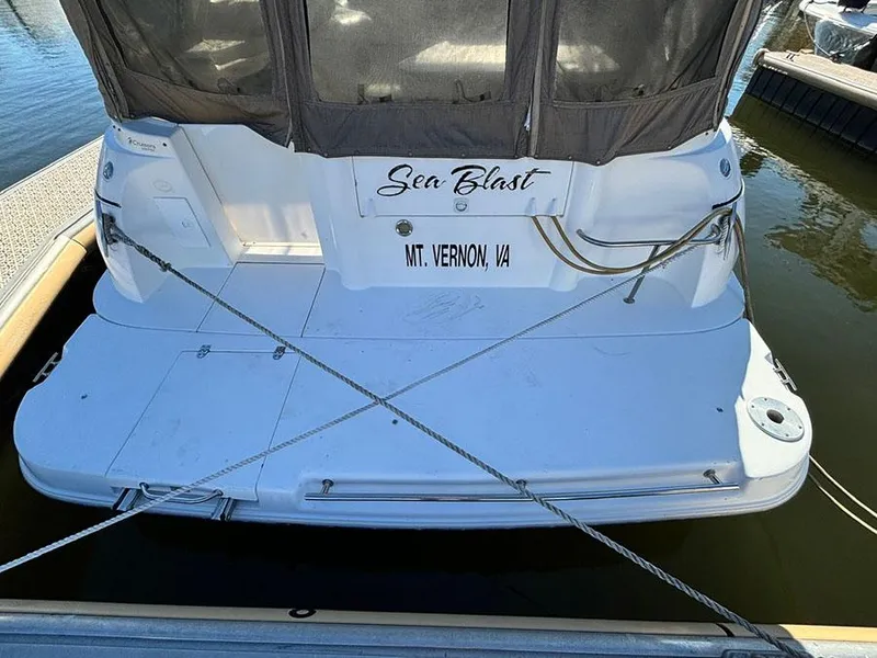 Slide: The Image of 2000 Cruisers Yachts 3375 Express docked, named "Sea Blast," Mt. Vernon, VA. - 6