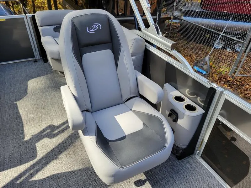 Slide: The Image of 2025 Barletta A20QC boat seat with cup holders and modern design. - 21