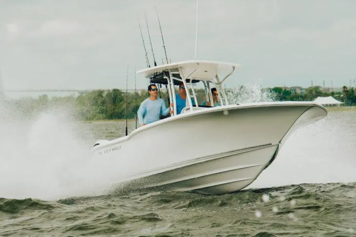 Slide: The Image of 2026 Key West 1720 Center Console boat with Yamaha engine at Boater's Landing. - 2