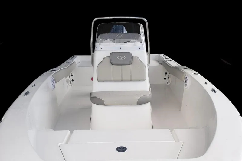 Slide: The Image of 2026 Key West 179 FS boat with Yamaha 115 engine, docked outdoors. - 3