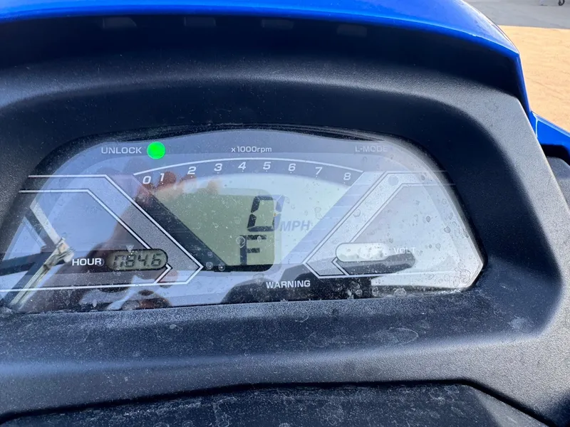 Slide: The Image of 2019 Yamaha WaveRunner VX Cruiser dashboard displaying speed and RPM. - 5