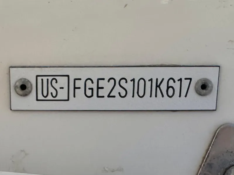 Slide: The Image of Hull identification number on a 2017 Cobalt 220S boat. - 28