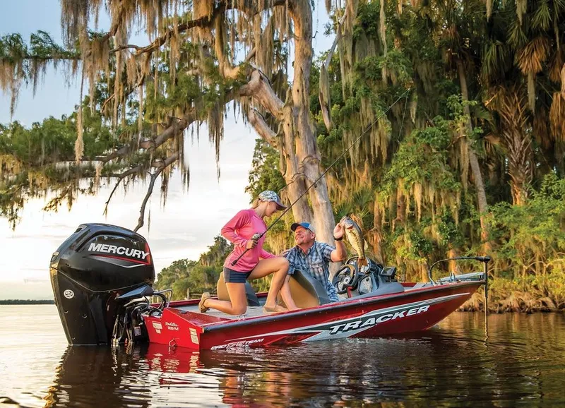 Slide: The Image of 2024 Tracker Pro Team 175 TXW boat on scenic fishing trip. - 3