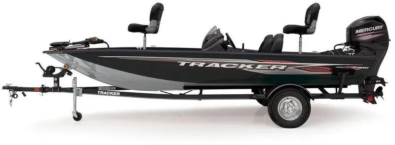 Slide: The Image of 2024 Tracker Pro Team 175 TXW fishing boat with trailer and Mercury engine. - 6