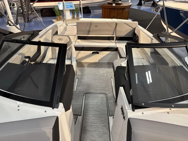 Slide: The Image of 2025 Cobalt CS22 boat interior with sleek seating and modern design. - 9