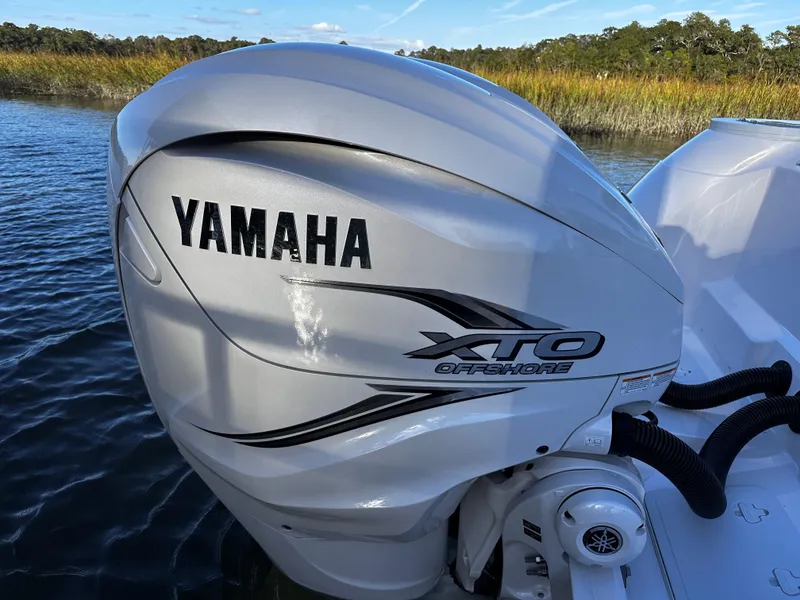 Slide: The Image of Yamaha XTO Offshore engine on 2025 Sea Fox 328 Commander boat. - 6