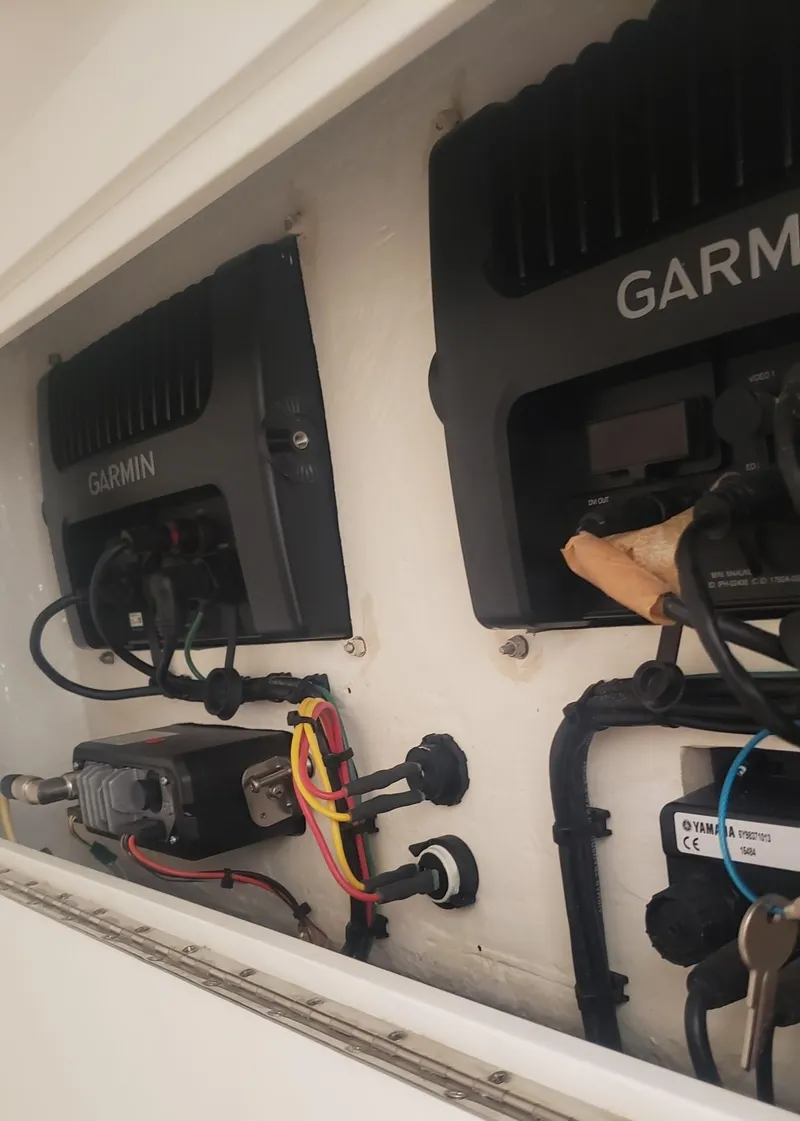 Slide: The Image of Garmin marine electronics on 2017 Invincible 33 Open Fisherman boat. - 16