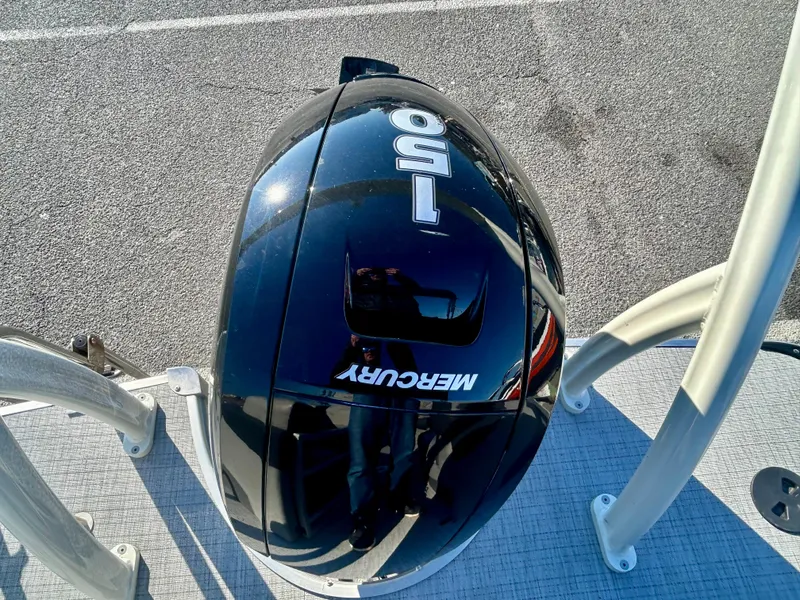 Slide: The Image of Mercury 150 outboard motor on 2024 Berkshire 23RFX STS 3.0 boat. - 23