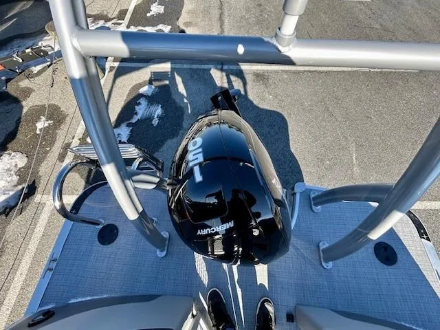 Slide: The Image of 2024 Berkshire 23RFX STS 2.75 boat with Mercury 150 engine, top view. - 20