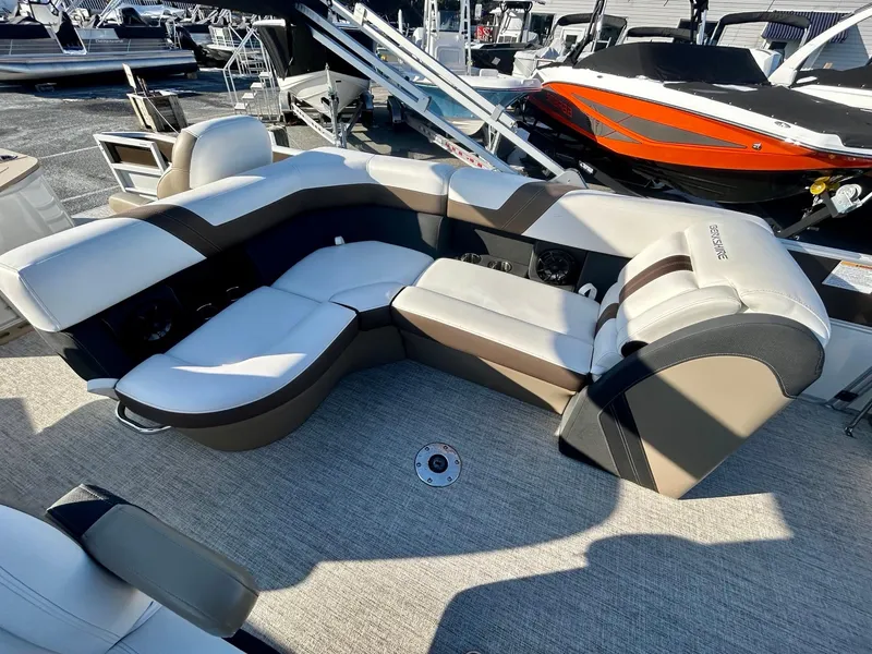 Slide: The Image of Luxurious seating on 2024 Berkshire 24RFC CTS 2.75 pontoon boat. - 13