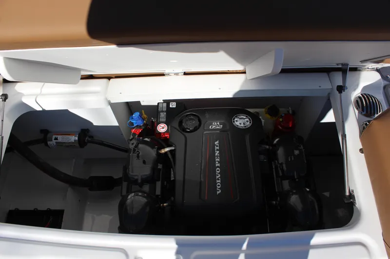 Slide: The Image of 2025 Four Winns HD3 engine compartment with Volvo Penta engine. - 17