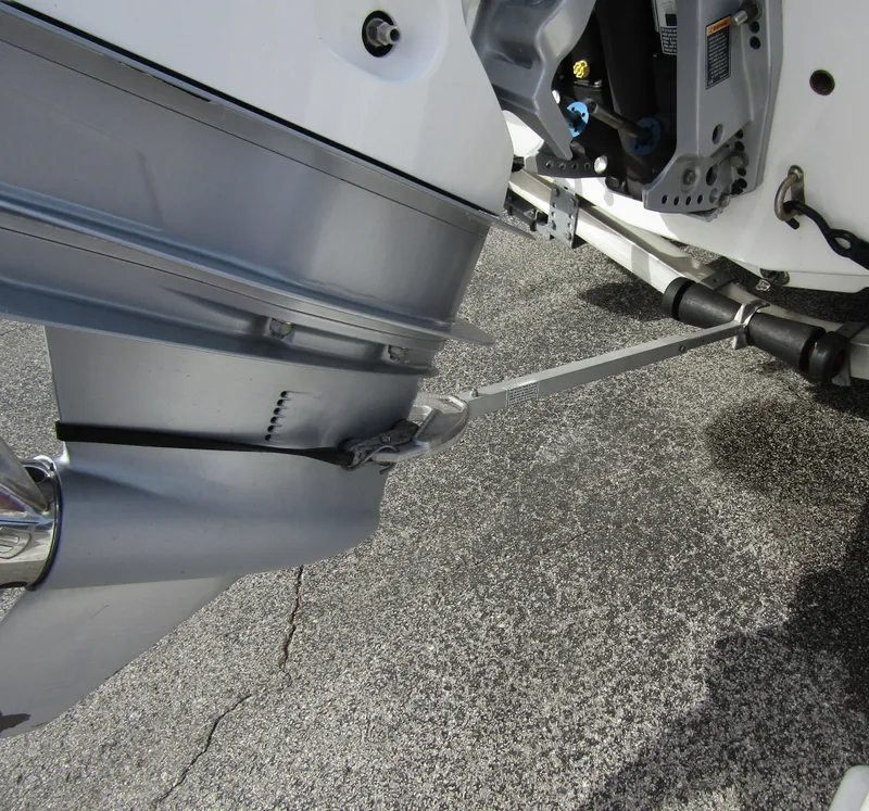 Slide: The Image of Close-up of 2022 Tahoe 2150 CC boat engine and propeller. - 3
