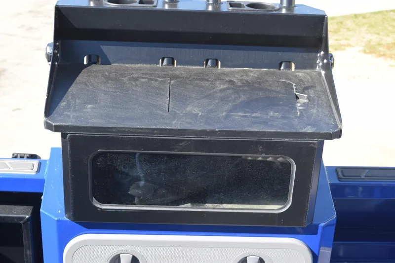 Slide: The Image of 2024 Stabicraft 1850 Fisher Sportfish dashboard detail with storage compartment. - 13