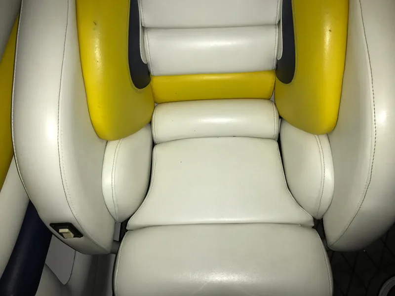 Slide: The Image of 2007 Donzi 28 ZX Open boat seat with white and yellow upholstery. - 37