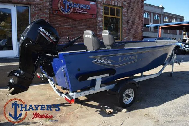 Slide: The Image of 2024 Lund 1650 Angler Tiller boat with Mercury engine at Thayer's Marine. - 26