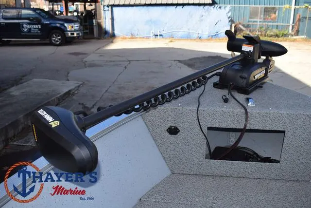 Slide: The Image of 2024 Lund 1600 Fury SS boat with Minn Kota trolling motor at Thayer's Marine. - 10