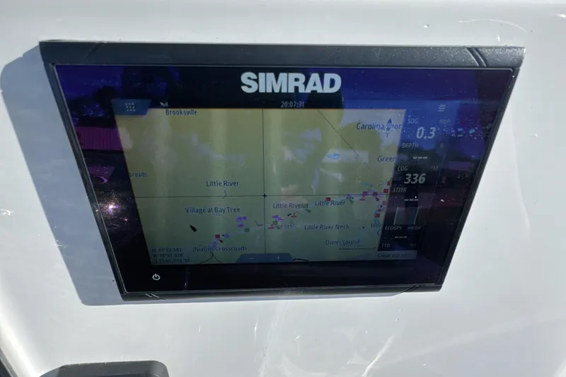 Slide: The Image of Simrad navigation display on 2023 Sea Pro 228 Bay boat. - 17
