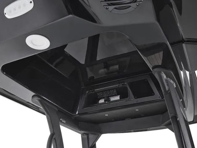 Slide: The Image of 2025 Yamaha Boats 222 FSH Sport E, black interior detail. - 15