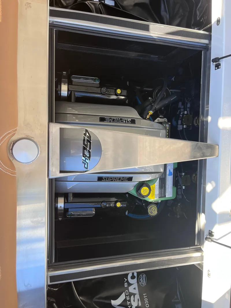 Slide: The Image of 2025 Supreme S240 engine compartment with 450HP branding, showcasing modern design and components. - 15