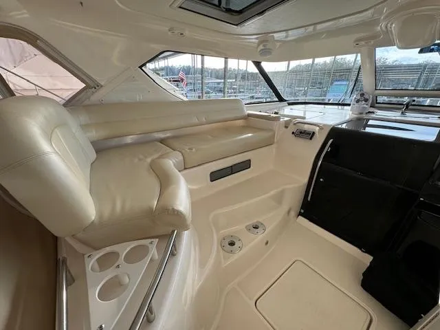 Slide: The Image of Luxurious interior of a 2007 Tiara Yachts 4300 Sovran with plush seating and modern design. - 19