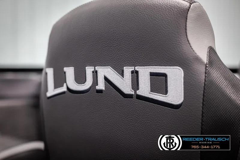 Slide: The Image of Close-up of 2025 Lund 1775 Impact XS boat seat with logo embroidery. - 31