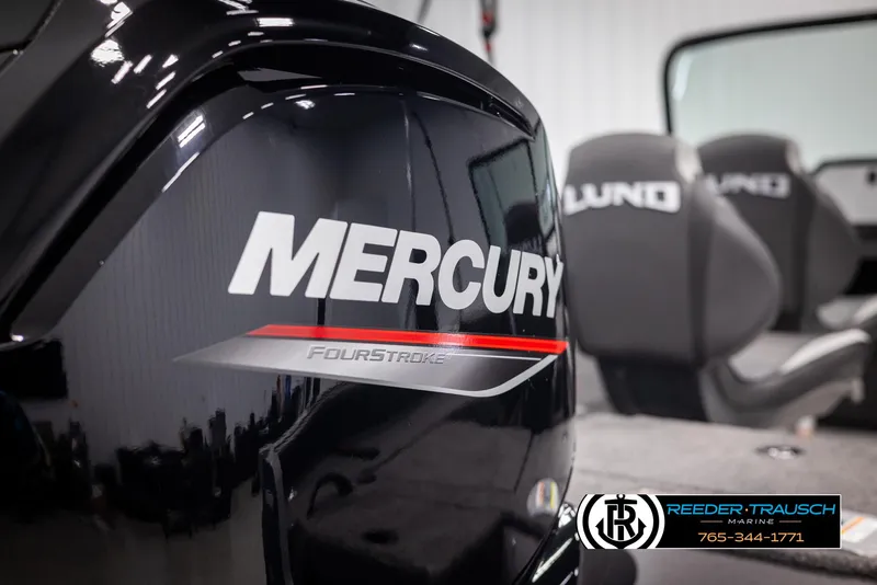 Slide: The Image of 2025 Lund 1775 Impact XS boat with Mercury FourStroke engine, interior view. - 42